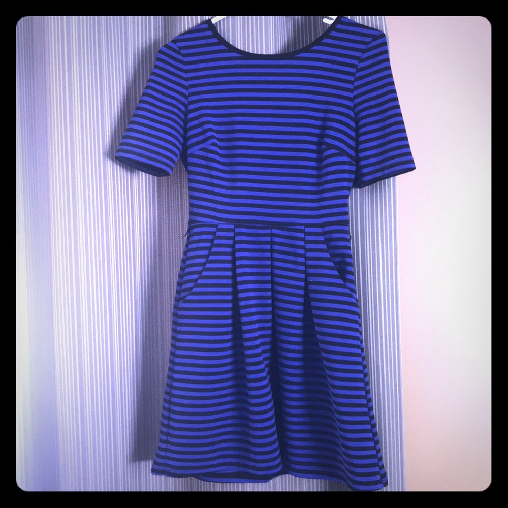 Blue and Black Party dress with pockets